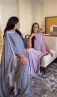 Elegant Two-Tone Chiffon Abaya – Free Size