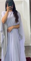 Elegant Two-Tone Chiffon Abaya – Free Size