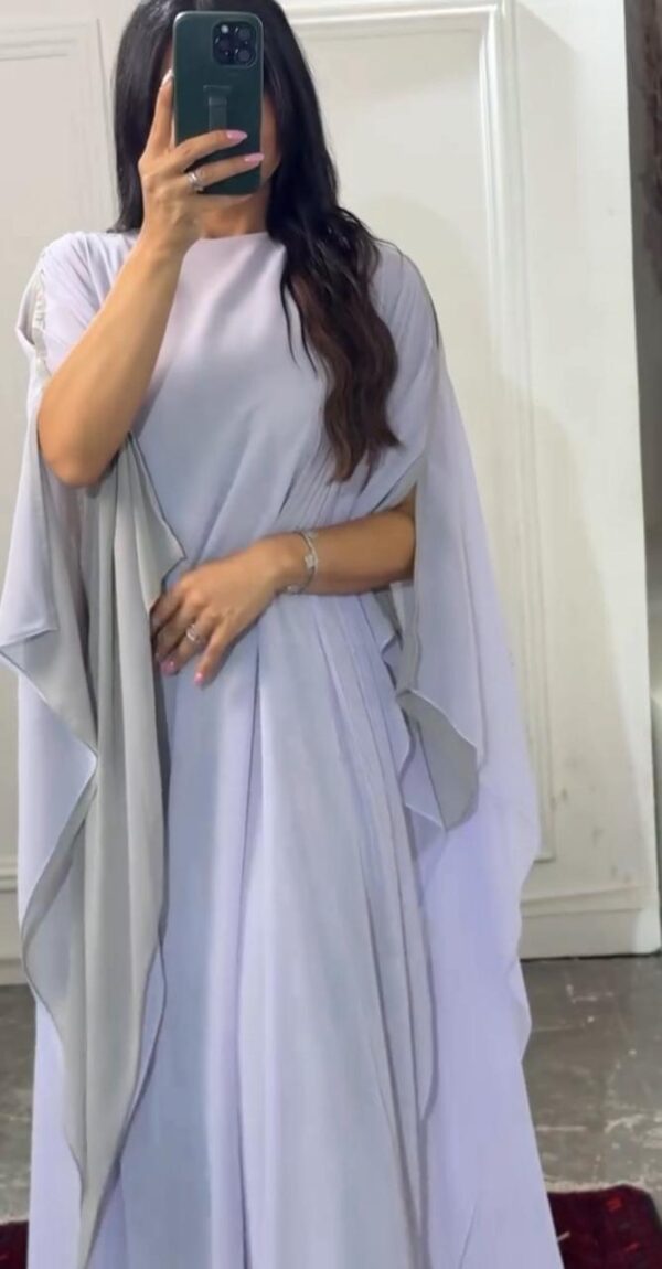 Elegant Two-Tone Chiffon Abaya – Free Size