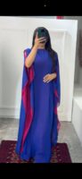 Elegant Two-Tone Chiffon Abaya – Free Size