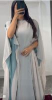 Elegant Two-Tone Chiffon Abaya – Free Size