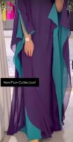 Elegant Two-Tone Chiffon Abaya – Free Size