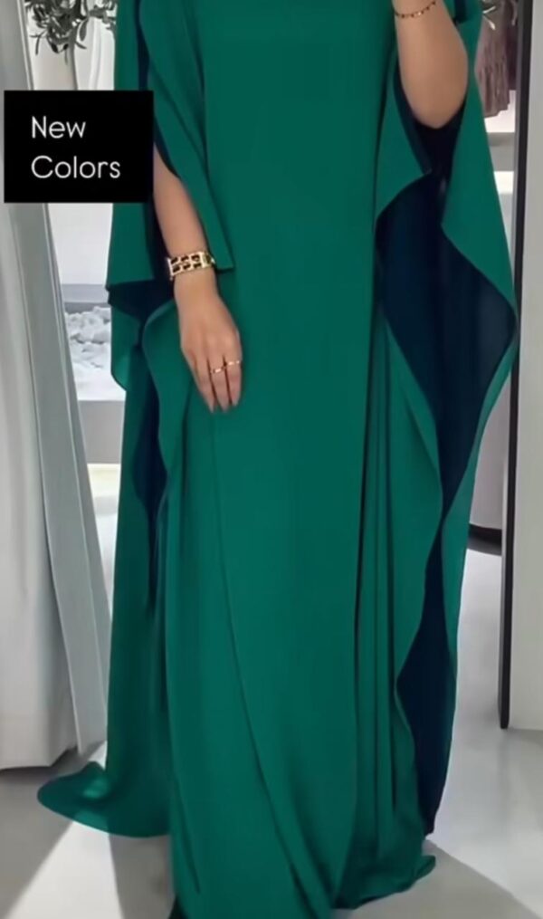 Elegant Two-Tone Chiffon Abaya – Free Size