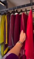 Elegant Two-Tone Chiffon Abaya – Free Size